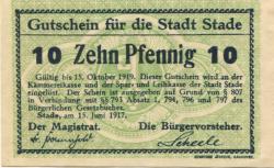 Stade - Stadt - 15.6.1917 - 15.10.1919 - 10 Pfennig