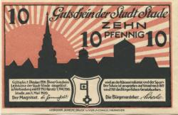 Stade - Stadt - 1.5.1920 - 1.10.1920 - 10 Pfennig