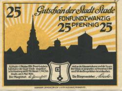 Stade - Stadt - 1.5.1920 - 1.10.1920 - 25 Pfennig