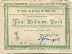 Stade - Stadt - 12.8.1923 - 15.1.1924 - 5 Millionen Mark