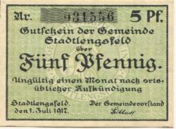 Stadtlengsfeld (heute: Dermbach) - Gemeinde - 1.7.1917 -  5 Pfennig 