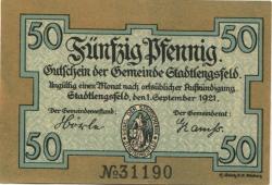 Stadtlengsfeld (heute: Dermbach) - Gemeinde - 1.9.1921 - 50 Pfennig 