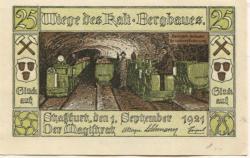 Staßfurt - Stadt - 1.9.1921 - 25 Pfennig 