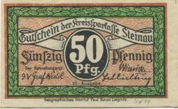 Steinau (heute: PL-Scinawa) - Kreissparkasse - -- - 50 Pfennig