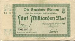 Steinen - Gemeinde - 26.10.1923 - 5 Milliarden Mark