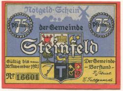 Steinfeld - Gemeinde - - 30.11.1921 - 75 Pfennig 