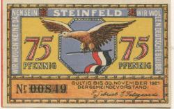 Steinfeld - Gemeinde - - 30.11.1921 - 75 Pfennig