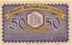 Steinheim - Stadt - 18.3.1921 - 50 Pfennig