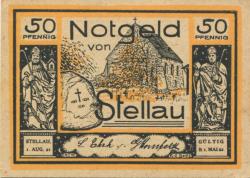 Stellau (heute: Wrist) - Ehrk, L. & G. Hornfeldt (Gemeindeverwaltung?) - 1.8.1921 - 1.5.1922 - 50 Pfennig