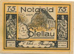 Stellau (heute: Wrist) - Ehrk, L. & G. Hornfeldt (Gemeindeverwaltung?) - 1.8.1921 - 1.5.1922 - 75 Pfennig 