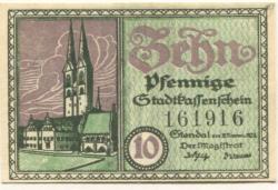 Stendal - Stadt - 30.11.1920 - 31.12.1921 - 10 Pfennig