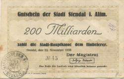 Stendal - Stadt - 12.11.1923 - 200 Milliarden Mark