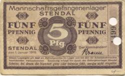 Stendal - Mannschaftsgefangenenlager - 1.11.1916 - 5 Pfennig