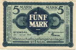 Stendal - Mannschaftsgefangenenlager - 1.11.1916 - 5 Mark