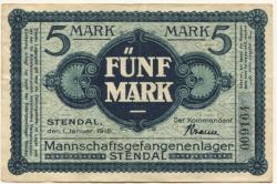 Stendal - Mannschaftsgefangenenlager - 1.11.1916 - 5 Mark