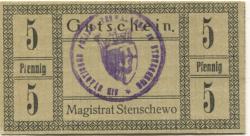 Stenschewo (heute: PL-Steszew) - Stadt - -- - 5 Pfennig