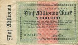 Sterkrade (heute: Oberhausen) - Stadt - 20.8.1923 - 5 Millionen Mark