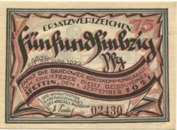 Stettin (heute: PL-Szczecin) - Kreis Randow - 1.9.1921 - 30.6.1922 - 75 Pfennig