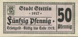Stettin (heute: PL-Szczecin) - Stadt - 1917 - Ende 1919 - 50 Pfennig 