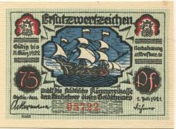 Stettin (heute: PL-Szczecin) - Stadt - 1.7.1921 - 31.3.1922 - 75 Pfennig