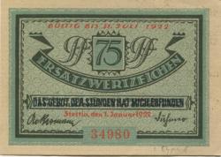 Stettin (heute: PL-Szczecin) - Stadt - 1.1.1922 - 31.7.1922 - 75 Pfennig