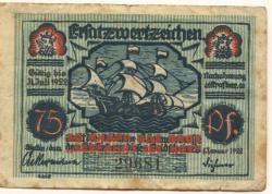 Stettin (heute: PL-Szczecin) - Stadt - 1.1.1922 - 31.7.1922 - 75 Pfennig