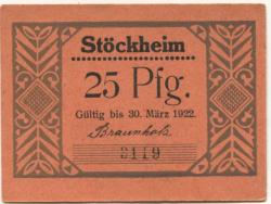 Stöckheim (heute: Northeim) - Gemeinde - - 30.3.1922 - 25 Pfennig