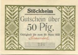 Stöckheim (heute: Northeim) - Gemeinde - - 30.3.1922 - 50 Pfennig