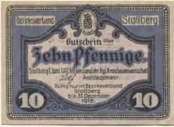 Stollberg - Amtshauptmannschaft - 1.6.1917 - 31.12.1918 - 10 Pfennig 