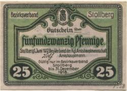 Stollberg - Amtshauptmannschaft - 1.6.1917 - 31.12.1918 - 25 Pfennig 