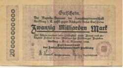 Stollberg - Amtshauptmannschaft - 1.11.1923 - 20 Milliarden Mark 