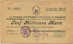Stollberg - Amtshauptmannschaft - 9.8.1923 - 5 Millionen Mark