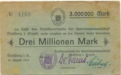 Stollberg - Amtshauptmannschaft - 15.8.1923 - 3 Millionen Mark 