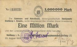 Stollberg - Amtshauptmannschaft - 23.8.1923 - 1 Million Mark 