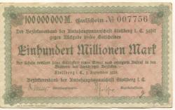 Stollberg - Amtshauptmannschaft - 1.9.1923 - 100 Millionen Mark 