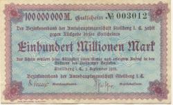 Stollberg - Amtshauptmannschaft - 1.9.1923 - 100 Millionen Mark 