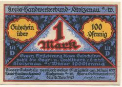 Stolzenau - Kreis-Handwerkerbund - 15.11.1921 - 30.6.1922 - 1 Mark