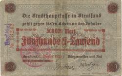 Stralsund - Stadt - 11.8.1923 - 500000 Mark