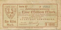 Straubing - Stadt - 15.8.1923 - 1 Million Mark