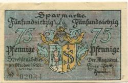 Strehlen (heute: PL-Strzelin) - Stadt - Oktober 1921 - 75 Pfennig