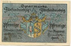 Strehlen (heute: PL-Strzelin) - Stadt - Oktober 1921 - 75 Pfennig