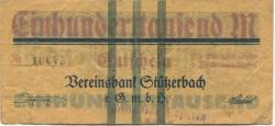 Stützerbach (heute: Ilmenau) - Vereinsbank eGmbH - -- - 100000 Mark 