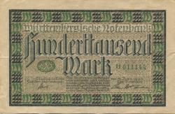 Stuttgart - Württembergische Notenbank - 15.6.1923 - 100000 Mark 