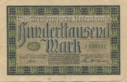 Stuttgart - Württembergische Notenbank - 15.6.1923 - 100000 Mark 