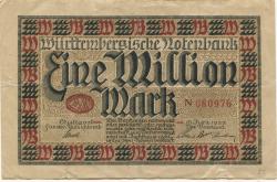 Stuttgart - Württembergische Notenbank - 15.6.1923 - 1 Million Mark