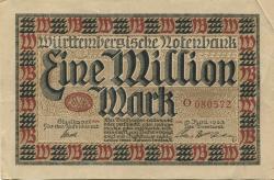 Stuttgart - Württembergische Notenbank - 15.6.1923 - 1 Million Mark