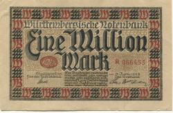 Stuttgart - Württembergische Notenbank - 15.6.1923 - 1 Million Mark