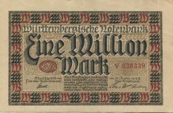 Stuttgart - Württembergische Notenbank - 15.6.1923 - 1 Million Mark 