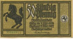Stuttgart - Stadt - 21.3.1922 - 31.3.1924 - 50 Pfennig
