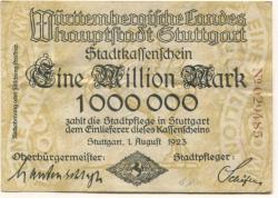 Stuttgart - Stadt - 1.8.1923 - 1 Million Mark